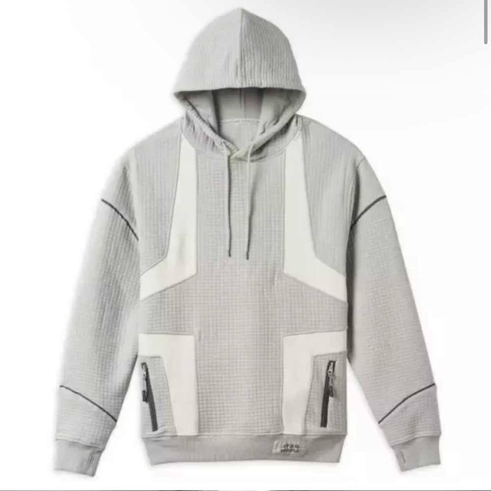 Disney StarWars Light Gray Structured Waffle-Knit Hoodie Sweater